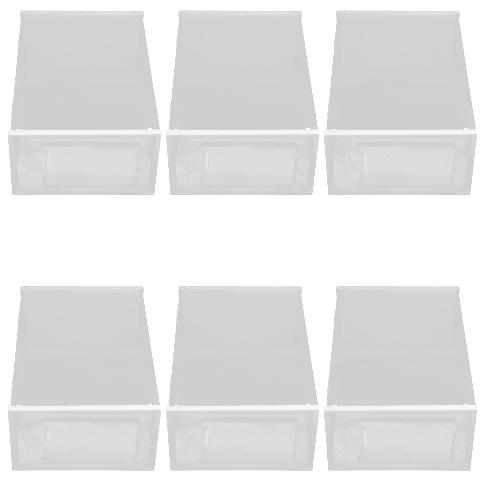 Beavorty Cajas de Zapatos Transparentes Apilables de Plástico Pp Diseño de Cajón, 6 Piezas, Visibilidad Clara y Estilo Elegante para Organizar Calzado