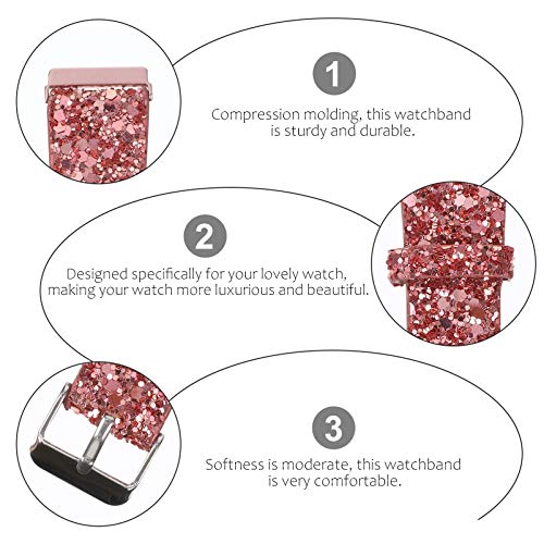 VILLCASE Pulseiras de Relógio de Couro Pulseira de Relógio Com Glitter Bling de Liberação Rápida Com