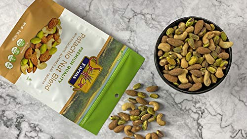 Image of Setton Farms Pistachio Nut Blend Value Bag with Almonds, Pistachios and Cashews, 8 oz Resealable Pouch (Pack of 4)