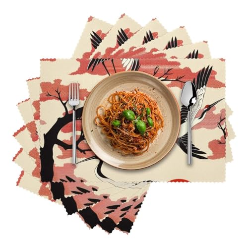 Sets de table antidérapants Red Cloud lot de 6 pour éviter les taches et brûlures de table