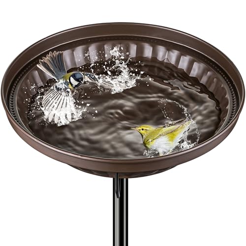 Bain d'oiseau sur pied iBorn en métal bronze pour extérieur - 2