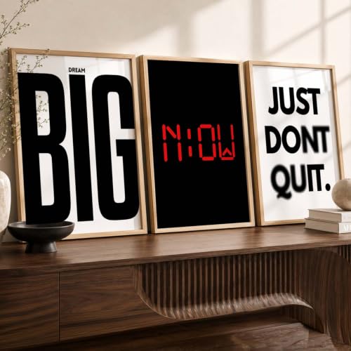 Image of Kotart Big Size quote Motivational Poster with Frame Aesthetic Positive Posters with Frames Motivational Quote feel good inspirational office Wall Art Room Living Room & Study Set Of 3 | Design 995 Beige (14x20 Inch)