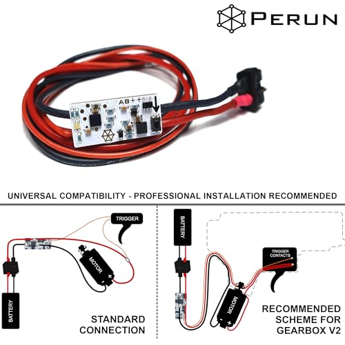 Image of Perun Mosfet Upgrade for AEG Airsoft Rifle V2 Tokyo Marui Gearbox V3, G&G ETU Gearbox, Krytac Kriss Vector, VFC G28 /HK417 Gearboxes, and HPA Systems - Programmable Fire Modes, Precocking, DMR Mode