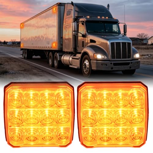 Image of Nilight Magnetic Strobe Lights 2PCS Amber 12 LED Rechargeable Warning | 18 Flash Patterns Waterproof Wireless Emergency Hazard Beacon for Trucks Trailers Snow Plows Buses Cars