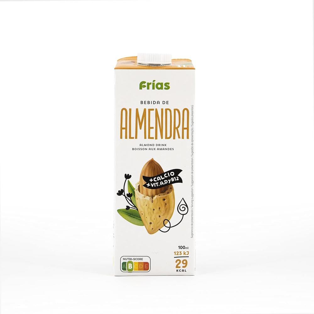 Frías Bebida Vegetal de Almendra Enriquecida con Calcio Pack 6 x 1L Sin Gluten Sin Lactosa Vegana Bajo Grasas Sal Elaborada España