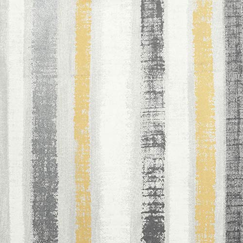 Arthouse Painted Stripe Ochre & Grey Non-Woven Peel and Stick Wallpaper-300214 Wallpaper, Single Roll, Grey