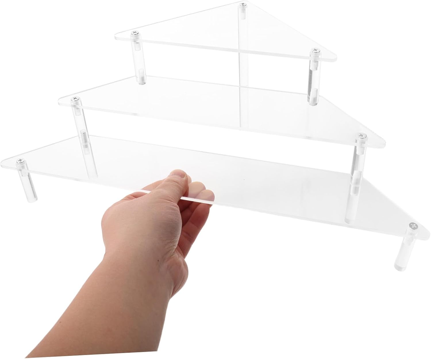 BESTOYARD Tier Triangular Acrylic Display Riser Shelf for Mini Figures image 4