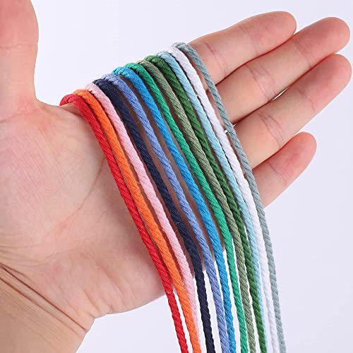 Image of ecofynd 50 Meters Baby Pink Colour Cotton Cord, Colour Dori for Wall Hanging Plant Hanging Craft Making, Natural Thread Rope for Handmade Plant Hanger (Cord-BPK)