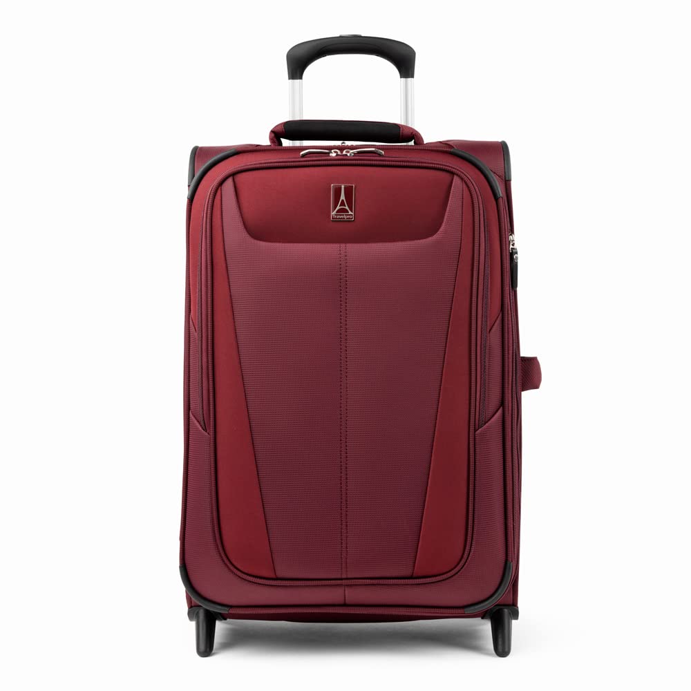 TravelproMaxlite 5 Softside Expandable Upright 2 Wheel Carry on Luggage, Lightweight Suitcase, Men and Women, Black, Burgundy, Carry-on 22-Inch, Maxlite 5 Softside Lightweight Expandable Upright