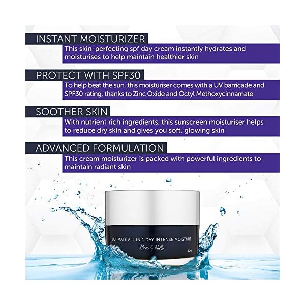 Beverly Hills Facial Moisturizing Day Cream with SPF 30 - Anti Aging Daily Moisturizer for Face with Sunscreen for Whole Day Sun Protection, Skin Hydration & Damage Repair | 50mL (60 Days Supply)