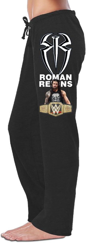 YOUARN Women's Roman Reigns Logo Sweatpants Black
