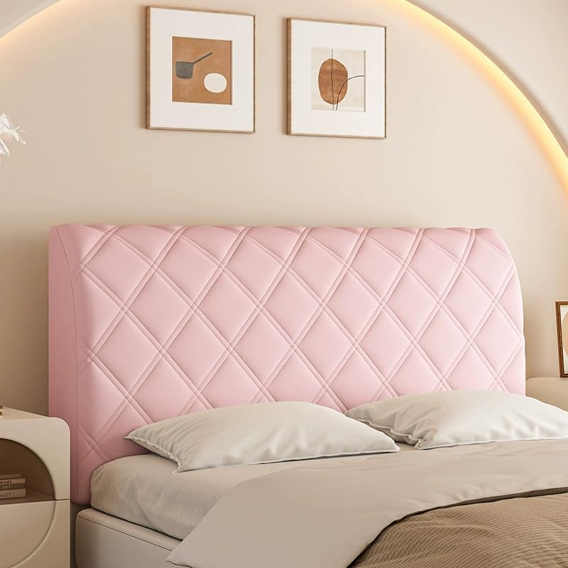 ZBELLO Velvet Stretch Headboard Slipcover with Filler Pad - Queen Size, Universal Backrest Protector for Bedroom Decor (B,200cm)