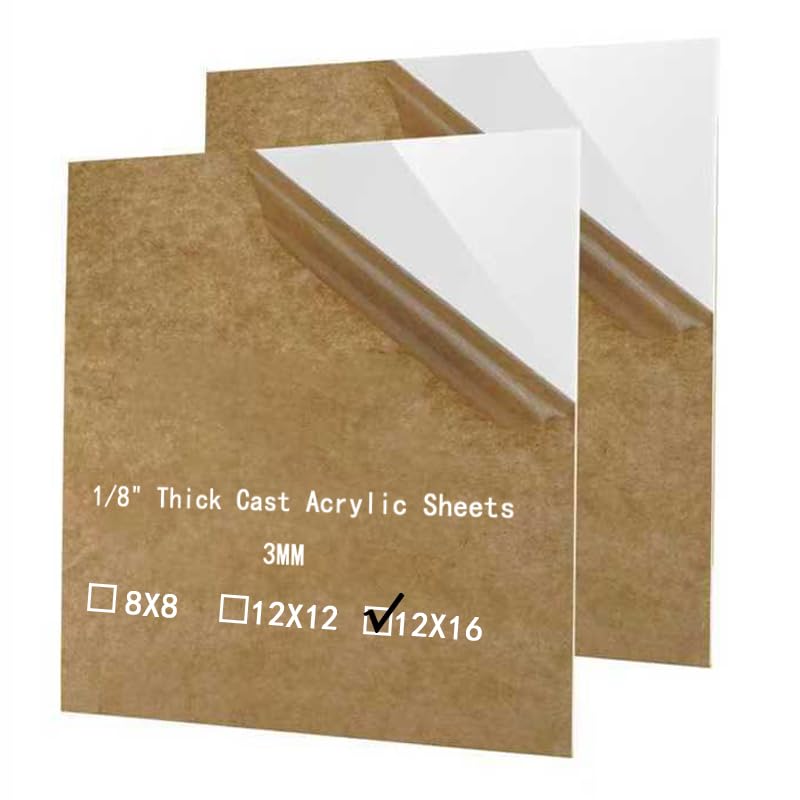 White Cast Acrylic Sheets Plexiglass Sheets 1/8 in Plastic Board 12X16