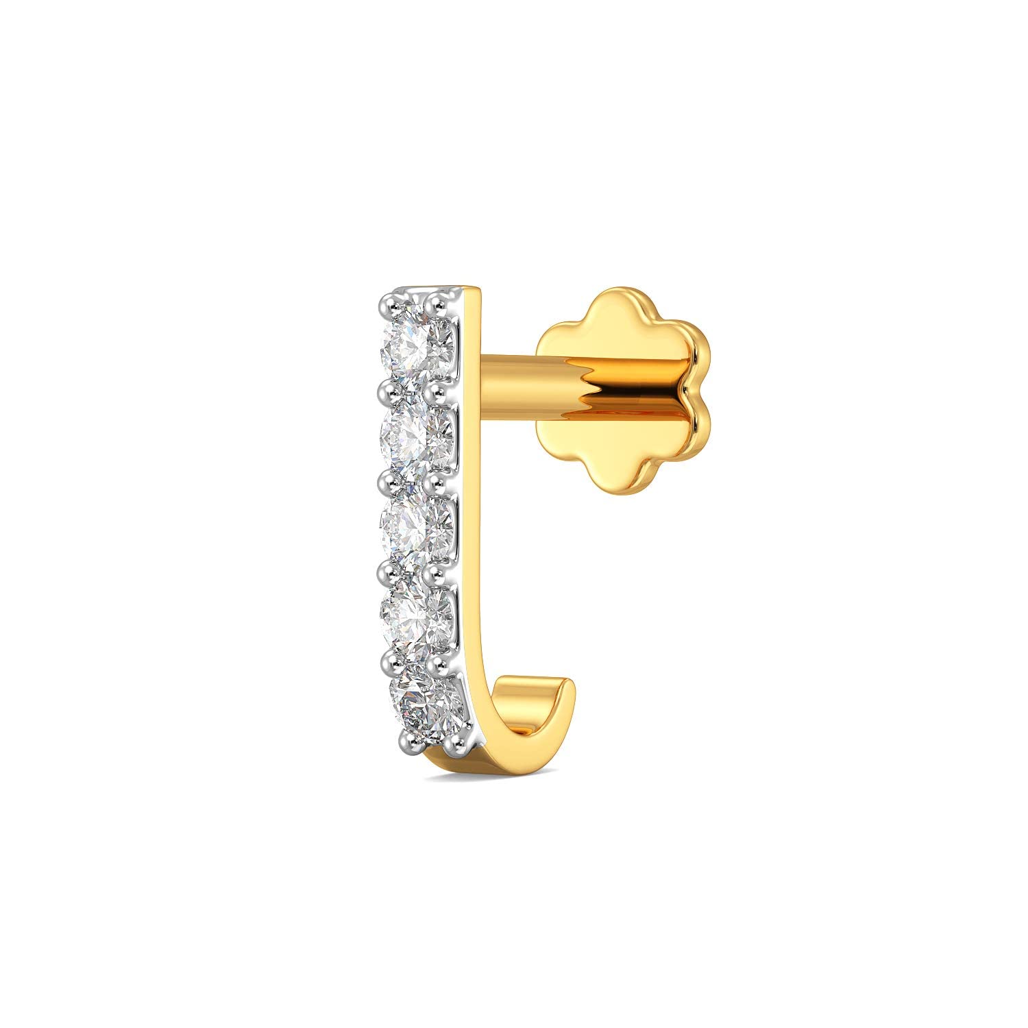 18k (750) Yellow Gold and Diamond Nose Pin
