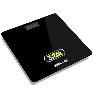 iBELL BS260M Ultra-Light Tempered Glass Backlit LCD Display Digital Personal Body Weight Weighing Scale, Bathroom Scale 