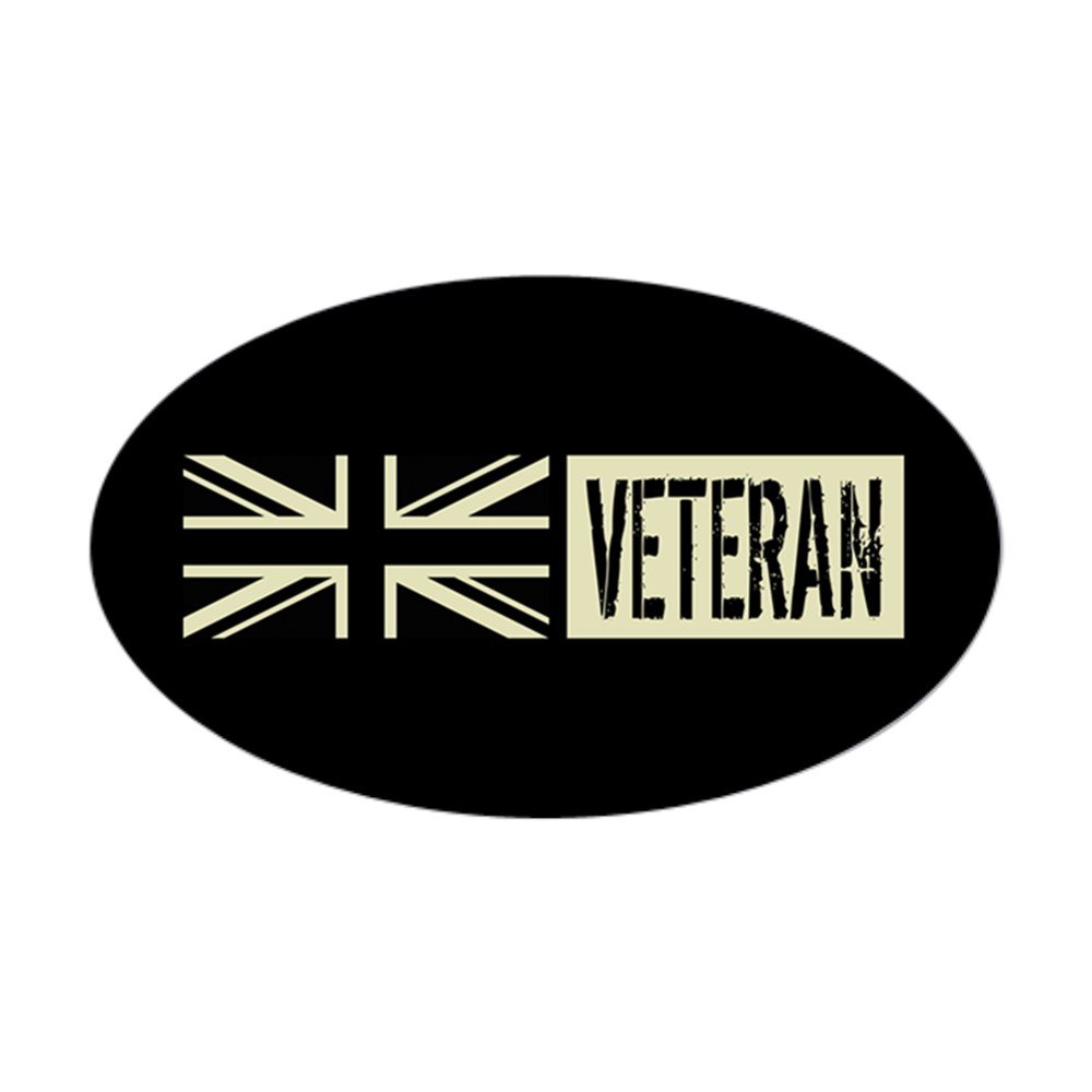 CafePress British Military: Veteran (Black Fl Oval Bumper Sticker, Euro Oval Car Decal