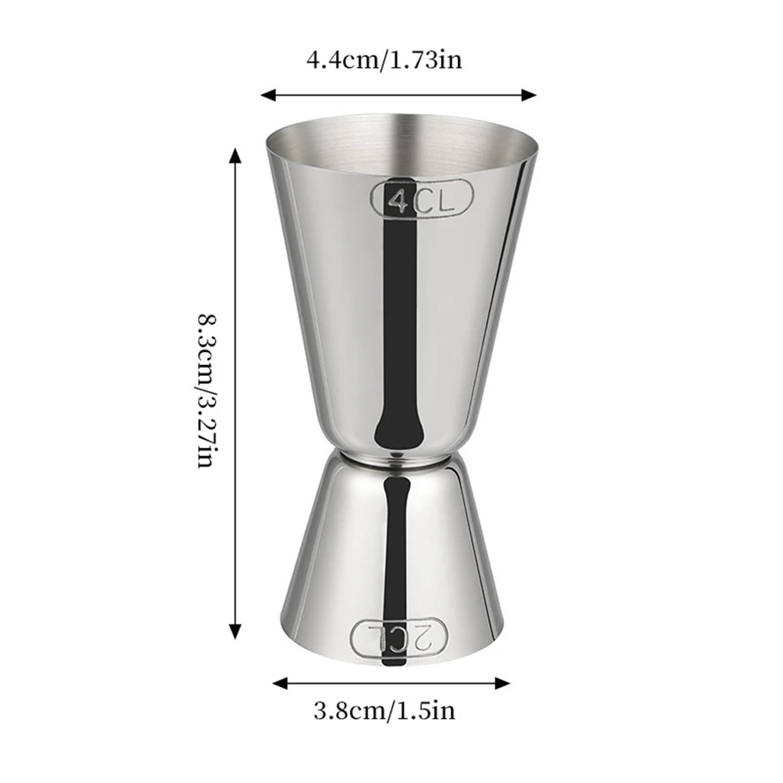 Medidor cónico para cócteles Taza medidora de acero inoxidable, coctelera, medidor clavija, Jigger, bebida doble trago, capacidad Alcohol, botella agitadora, herramienta for Bar fiesta(2PCS Golden)