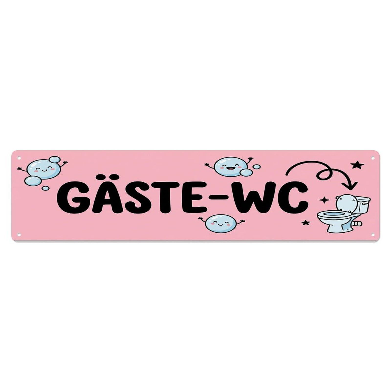 Humorous Cozy Home Washroom Toilet(WC) Door Metal Tin Sign Plaque Wall Decor for Cafe, Club Bar, Office, Home Garden Metal Poster 4x16Inch