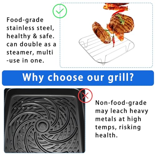 Jecdfs Rejilla para freidora de Aire Rejilla Air Fryer Rejilla freidora Aire (Cuadrado) - imagen 4