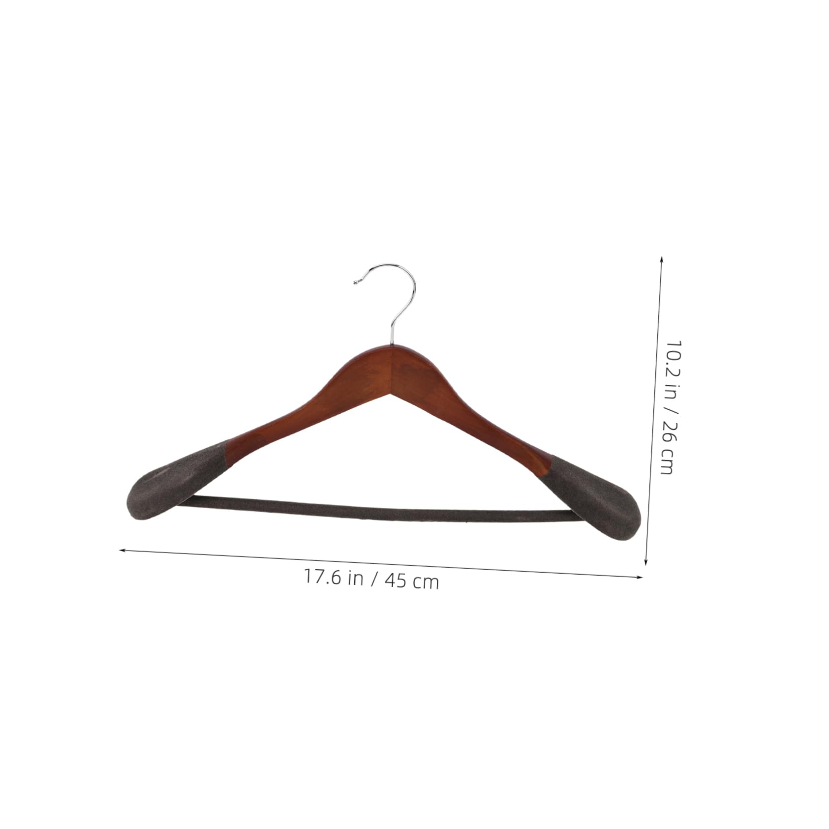 MUCKLILY Wooden Suit Hanger Clothes Hangers Coat Rack Flocking Coffee