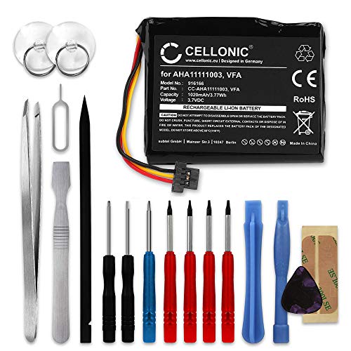 CELLONIC 1x Batterie pour GPS/Navigation Compatible avec Tomtom Start 60 M Europe Traffic, Start 60, Start 60 EU, AHA11111003 - (1020mAh, 3.7V) + kit d'outils