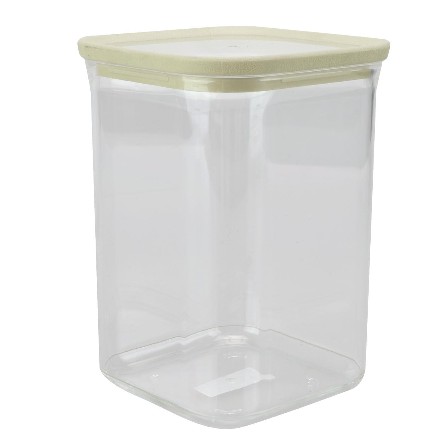 Vfm E-Store Cream 1L Vfm - Square Food Container 1L Airtight Storage Container Plastic Square Leakproof Stackable Container Reusable Meal Prep Lunch Box - 10. 2 X 10. 2 X 15. 2Cm White