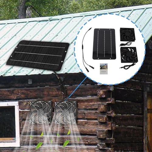 Ventilateur solaire extérieur double kit d'extraction d'air camping - 4