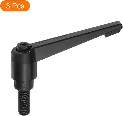 Miniatura 64 de uxcell 3 perillas ajustables M8 x 3.150 in, mango de rosca macho, botón de trinquete de liberación rápida, perno giratorio para maquinaria de torno