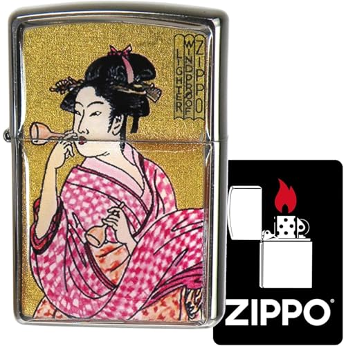 Encendedor Zippo aceite con diseño vintage dorado