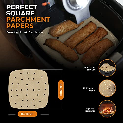 Nichef 8.5 Inch Parchment Paper For Air Fryer Liners, Air Fryer Disposable Paper Liner For Oven, Instant Pot, Bamboo Steamer, And Baking (200) #TOP2