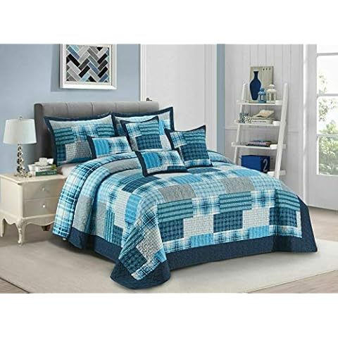 Luxury Patchwork Quilted Bedspread Set Cover
