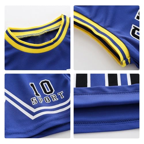 Image of Toddler Kids Sports Shorts Set Baby Boys Girls Basketball Jersey Outfit Tracksuit Tank Top Mesh Track Shorts