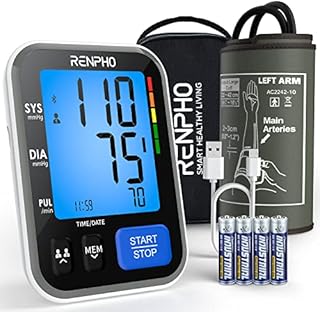 Blood Pressure Monitor, RENPHO Talking Upper Arm Blood Pressure Machine for Home Use, Automatic Digital BP Monitor Stores Up to 240 Readings for Two Users,Christmas Gifts for Women Men