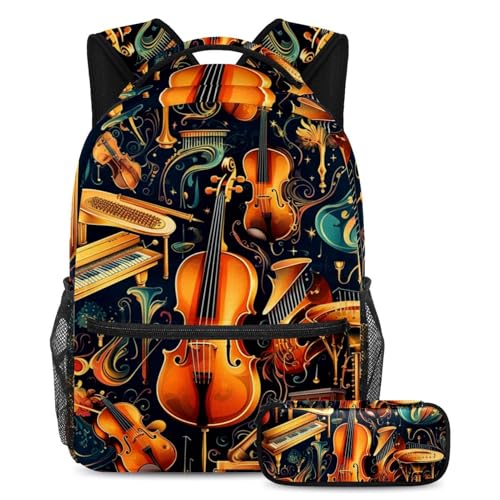 Sac à dos polyvalent 2 pièces guitare artistique 68 grand format scolaire