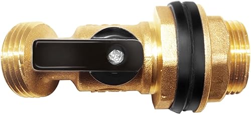 Miniatura 9 de Joywayus Contenedor de agua de latónespita de barril de lluvia Válvula de bola de cuarto de vuelta roscada de 34 "con ajuste de mamparo, adecuado