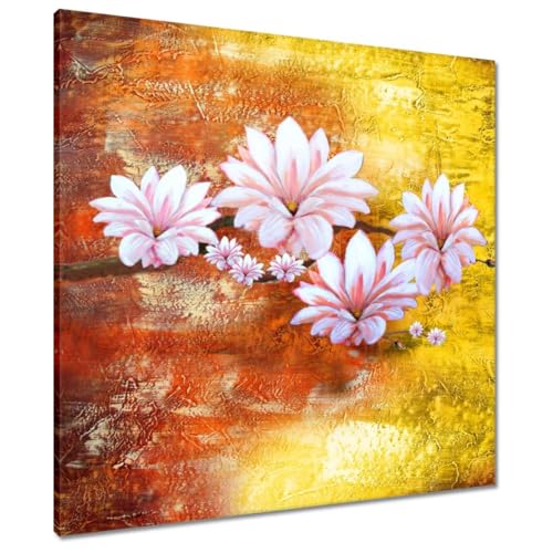 Toile magnolia pour salon chaleureux | Décoration murale 70x70
