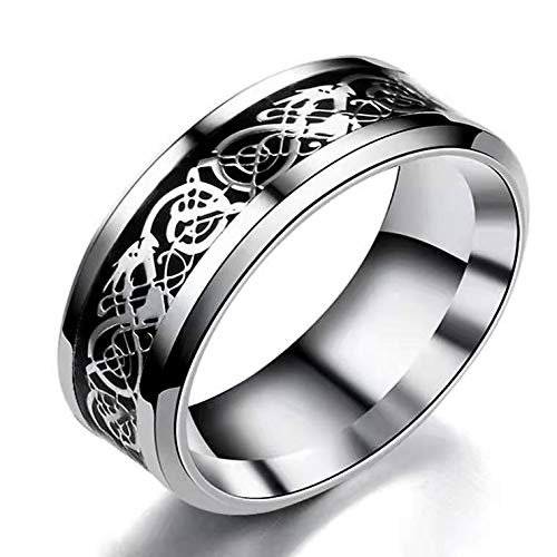 Tengqing Matching Accessories Titanium Steel Stainless Steel Dragon Pattern Ring Couple European and American Fashion Men's Rings