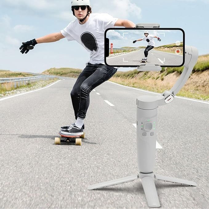 Dkian M1 Gimbal stabilizer for Smartphone Foldable 3Axis Gimbal with Tripod Face Tracking Anti Shake Phone Stabilizer for Video Recording Handheld Grey-image-10