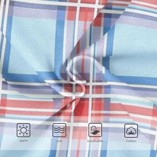 Red Blue Plaid Girls' Underwear Breathable Material Organic Underwear for Baby Girls in Sizes 2T,3T, 4T, 5T, 6Y and 8Y3