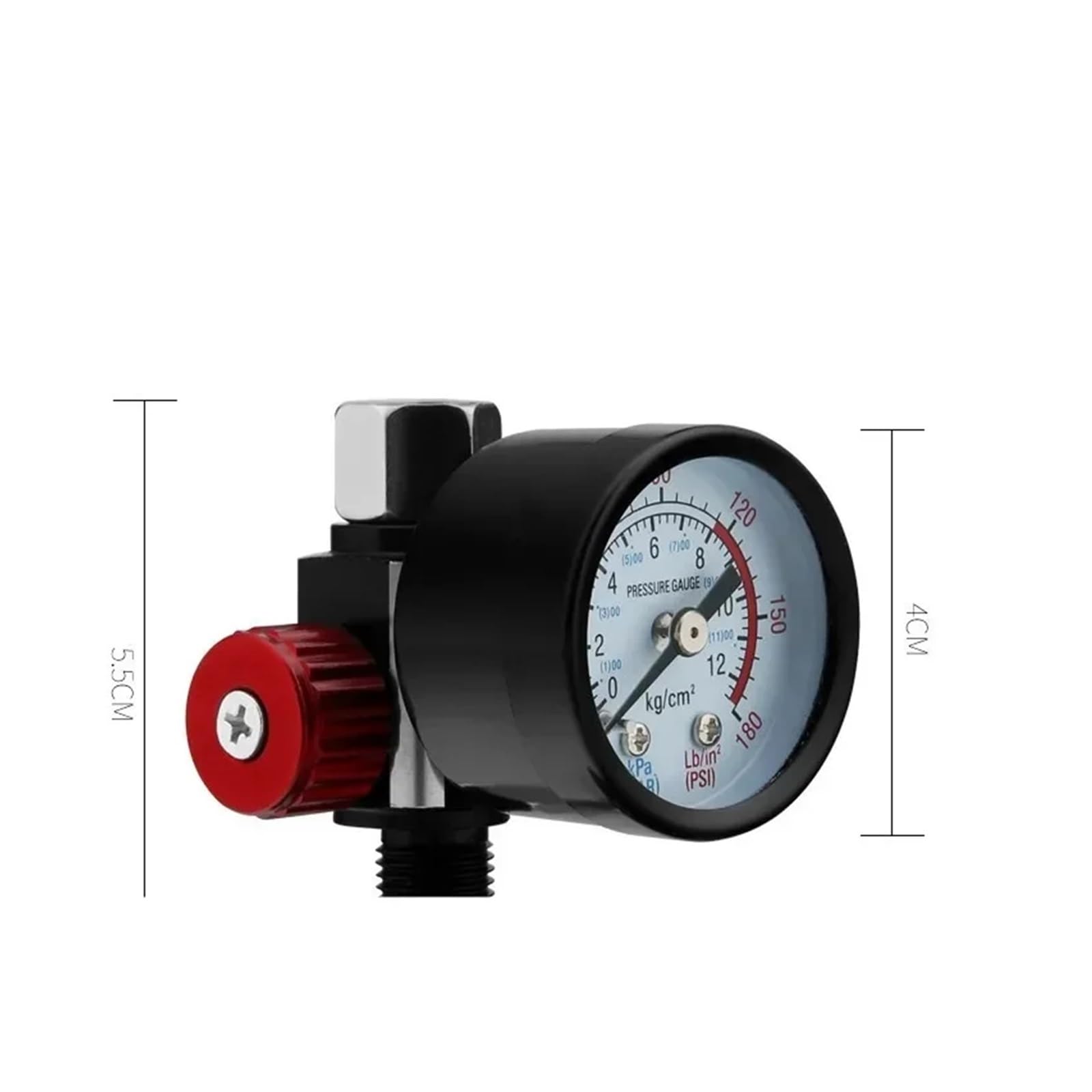 Regolazione pneumatica della pressione Regolatore di pressione dell'aria da 1/4", manometro, utensile a spruzzo e filtro anti-acqua in linea, separatore olio-acqua 0 a 140 PSI/10 bar