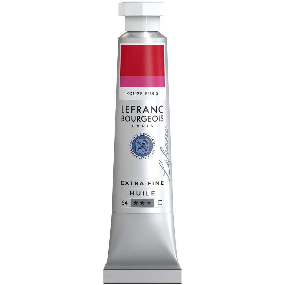 Lefranc Bourgeois 404943 extra feine Ölfarbe in Künstlerqualität aus hochwertigen Pigmenten, lebendige Farben, hohe Lichtechtheit, 20ml Tube - Rubinrot