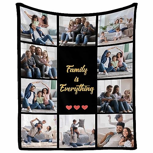 MyPupSocks Custom Photo Blanket Gifts for Mothers Fathers Day Blanket with Picture for Dad Mom Kids Son Daughter (7 Size)