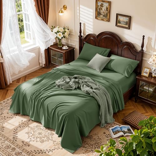 LBRO2M 100% Egyptian Cotton Sheets 16" Deep Pocket 1000TC, 4Pcs King