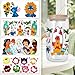 6 Sheets UV DTF Cup Wraps, Waterproof Tumbler Decal Stickers for Glass Cups, Cartoon Design, DIY Heat Transfer Vinyl Stickers for Cups (A)