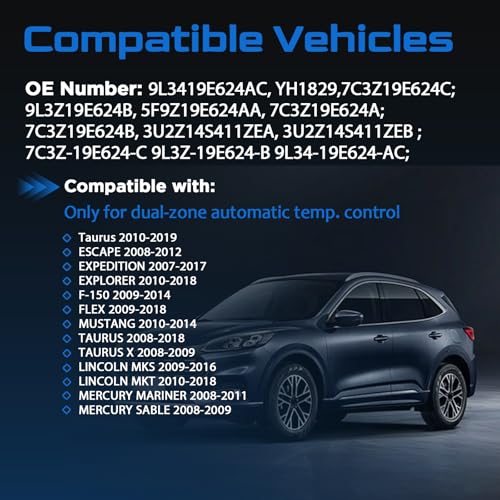 Image of AITKEN HVAC Blower Motor Resistor Compatible with Ford F150 2009-2014, Explorer Expedition Escape Mustang Taurus MKS MKT Navigator (9L3Z-19E624-A, Without Connector Harness)