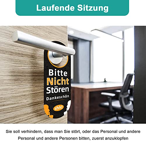 Produktbild von 4er-Set Filz-Türhänger „Bitte Nicht Stören“ & „Willkommen, Bitte Klopfen“ – 25x9,7 Cm, Für Büro, Hotel, Wohnheim & Online-Meetings