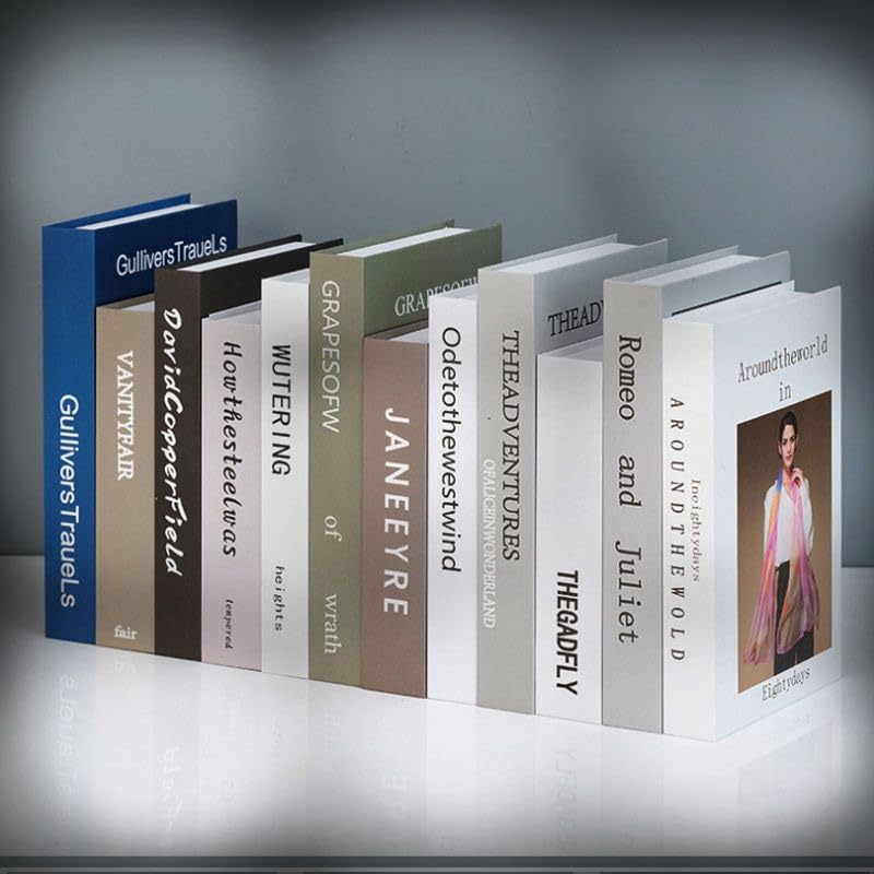 BOBBYQ 12pcs Decoration Modern Coffee Table Books,Decorative Books Set, Storage Box for Entry Table,Decor Books for Home Decor, Faux Books for Decoration Home, Office