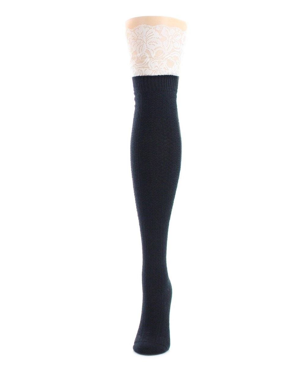 MeMoi Jumbo Cable Over The Knee Cotton Blend Warm Socks
