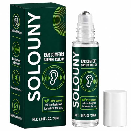 Solouny Ear Wellness Roll-On Promote Ear Comfort and Clarity Improve Hearing Plant-Based Formula with Helichrysum Juniper Berry Basil Extract Fast Absorption 30ML (1)
