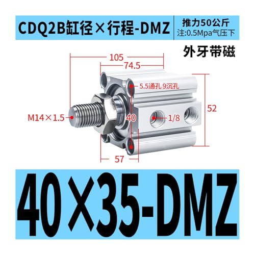 Vérin compact CDQ2B40-35DMZ pour résoudre le manque de place machine